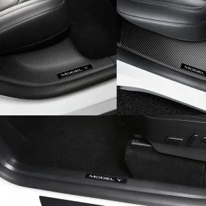 Tesla modell y szénszálas stílusvédelem küszöbökhöz (4 darab)