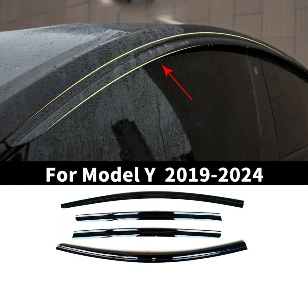 Ablakvonó árnyéka szélső fúrorozó esővédő Tesla modellhez Y 2019-2024 4 darabkészlet