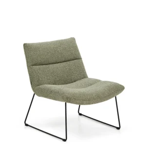 Asen zöld chenille karfás szék FSC 100%