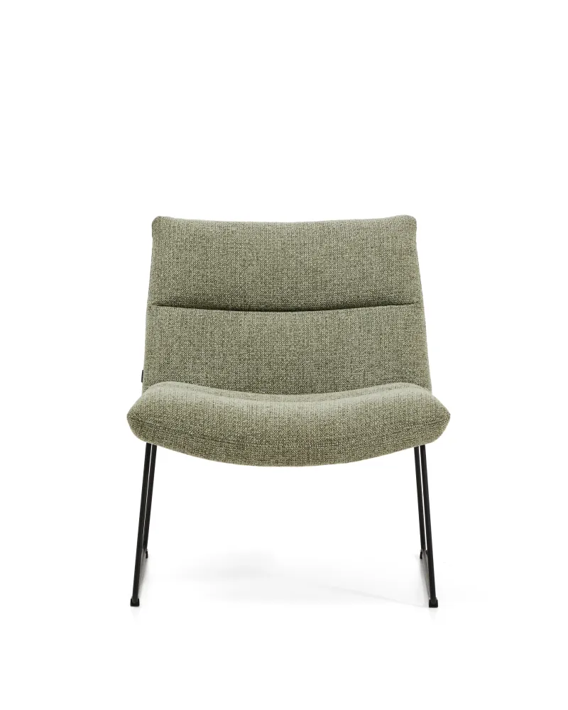 Asen zöld chenille karfás szék FSC 100%