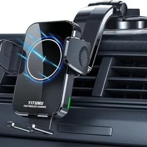Yitumu A26 Vezeték nélküli Autós Qi Telefontöltő – 15W & Tapadókorong