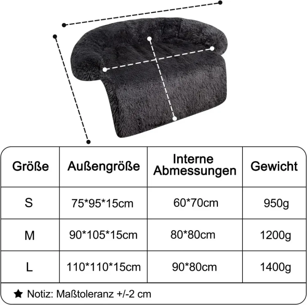 Jóllwyds kanapévédő kutyaágy kis és közepes méretű kutyáknak L – 110×110×15 cm