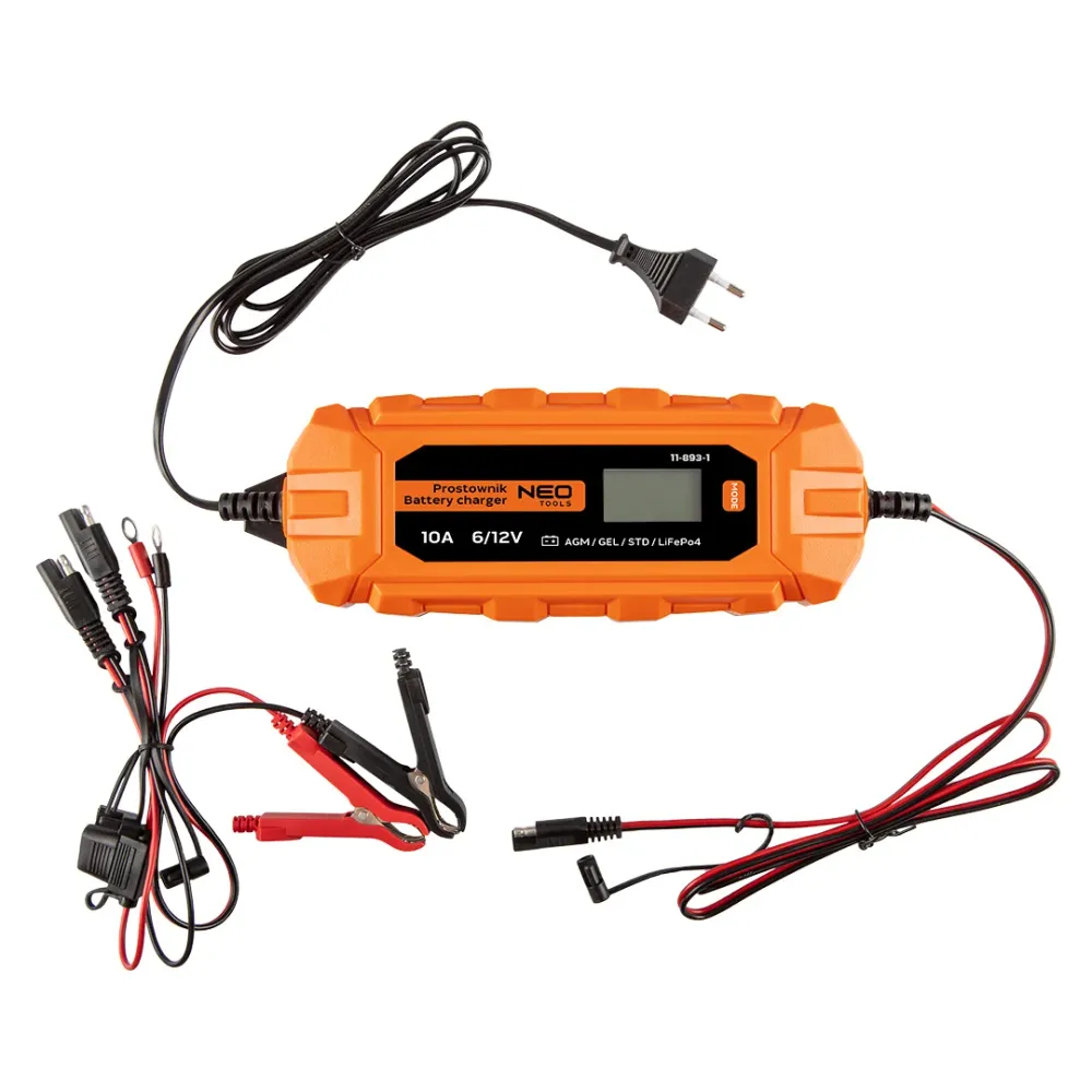 Automatikus akkumulátortöltő 10A/160W, 3-200Ah, savas / AGM / gél akkumulátorokhoz