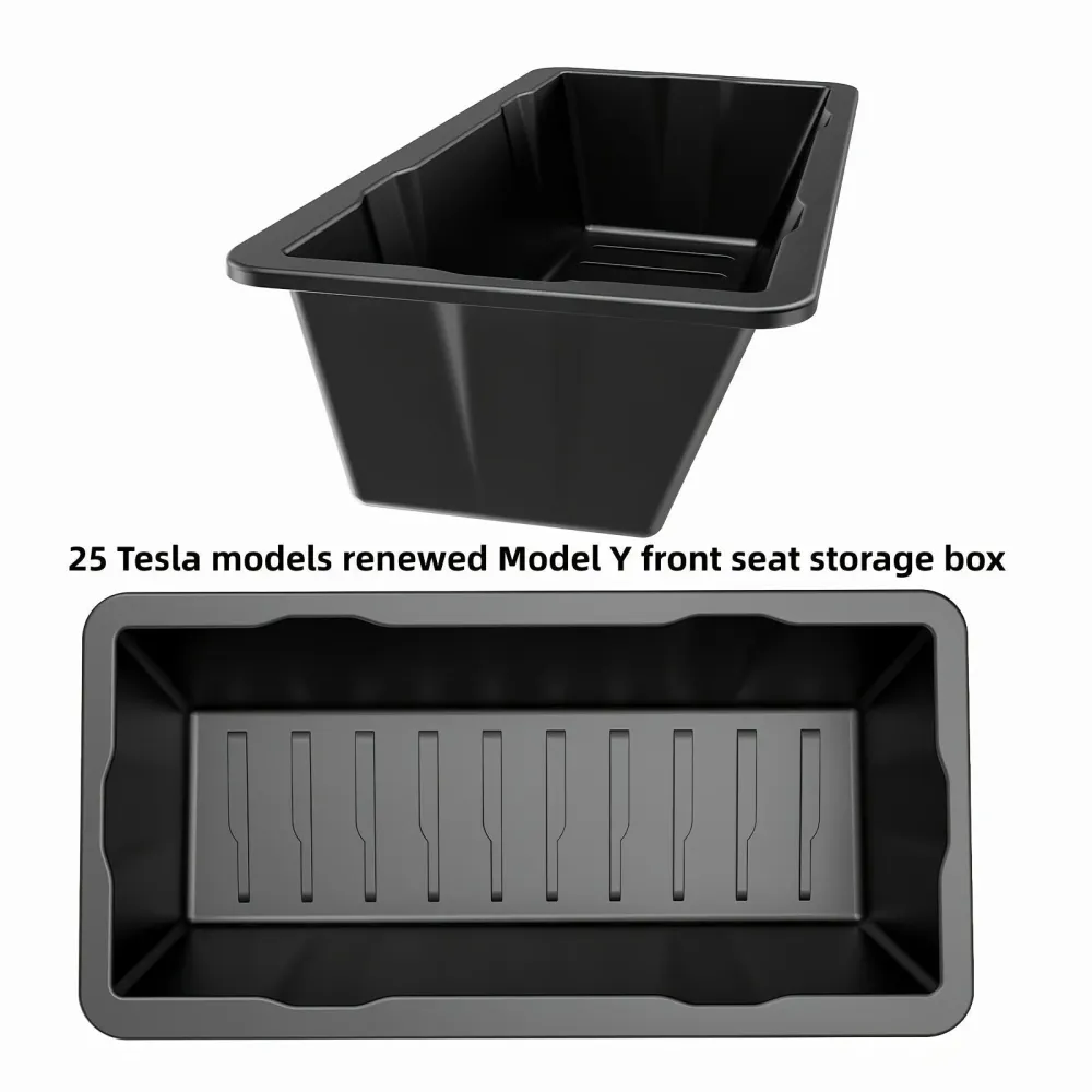 Tesla Model Y Juniper 2025 Első ülés tároló doboz, műanyag, üléses szervező kabin tárolásához