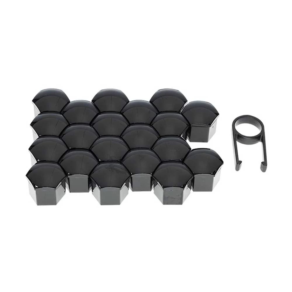Kerékcsavar védőkupak készlet – 17 mm, fekete (20 db)