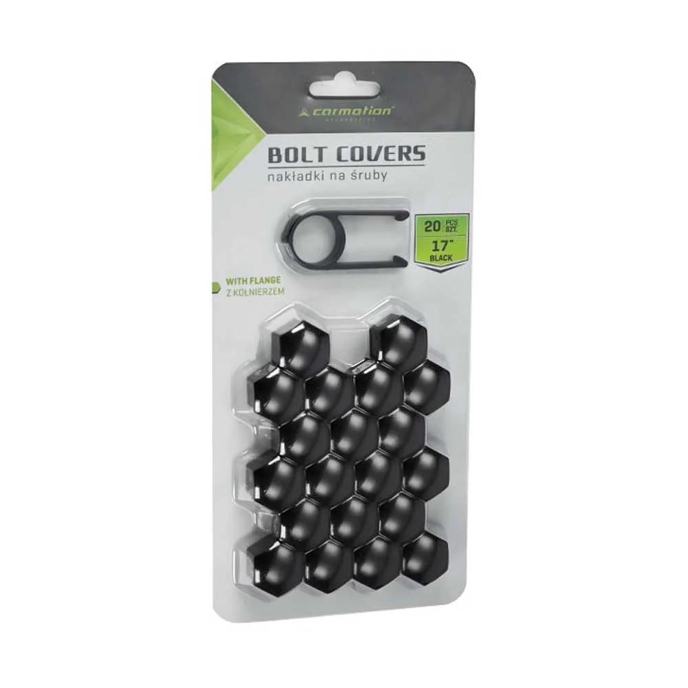 Kerékcsavar védőkupak készlet – 17 mm, fekete (20 db)