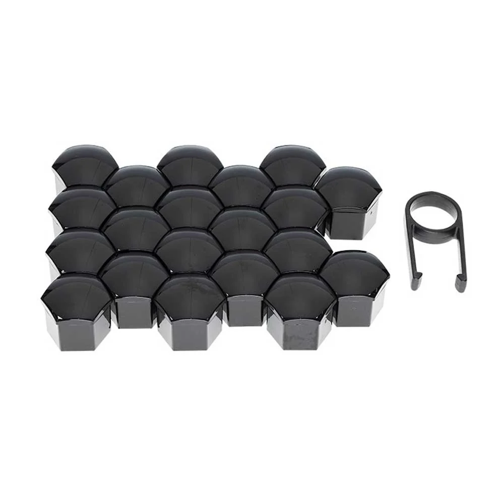 Kerékcsavar védőkupak készlet – 19 mm, fekete (20 db)