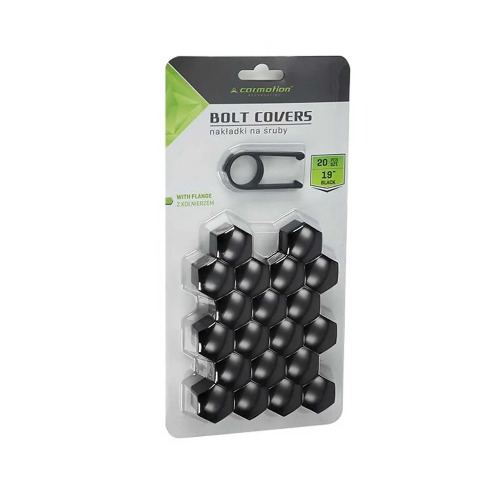Kerékcsavar védőkupak készlet – 19 mm, fekete (20 db)