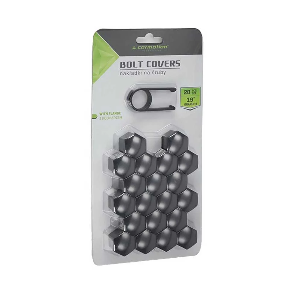 Kerékcsavar védőkupak készlet – 19 mm, grafit (20 db)
