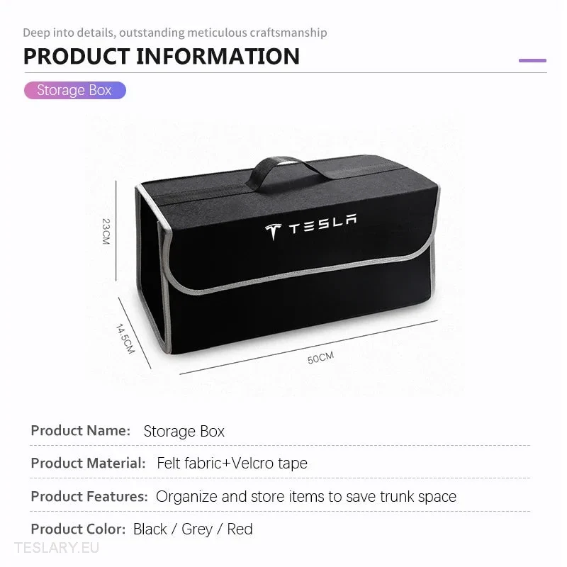 Csomagtartó tároló doboz/táska Tesla logóval