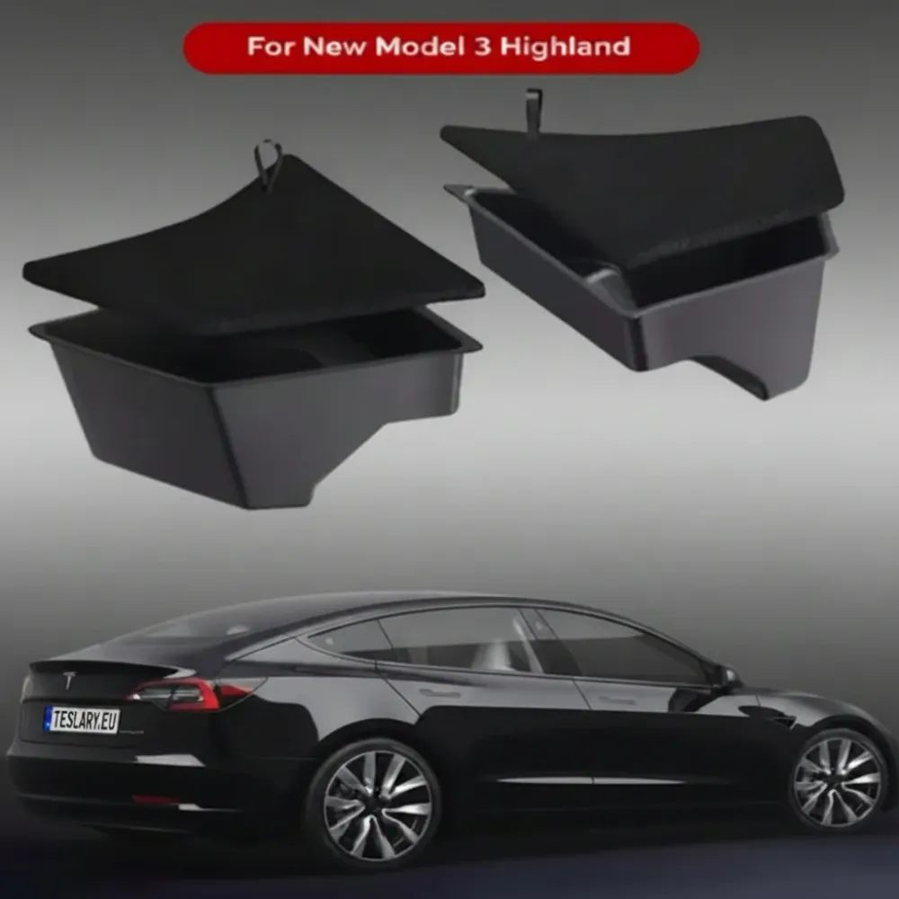 Tesla Model 3. Highland hátsó csomagtartó szervező oldalsó zsebek fedelekkel (2)