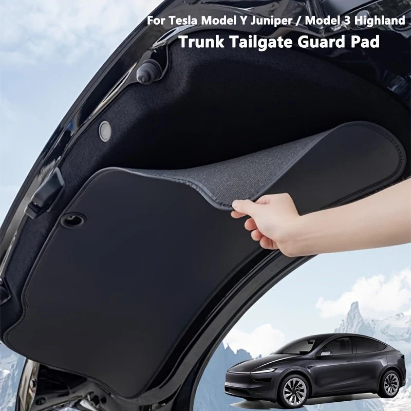 Tesla Model Y Juniper csomagtartó hátsó ajtó védőpad - Tartós műbőr rakomány bélés, védő és elegáns, könnyen telepíthető