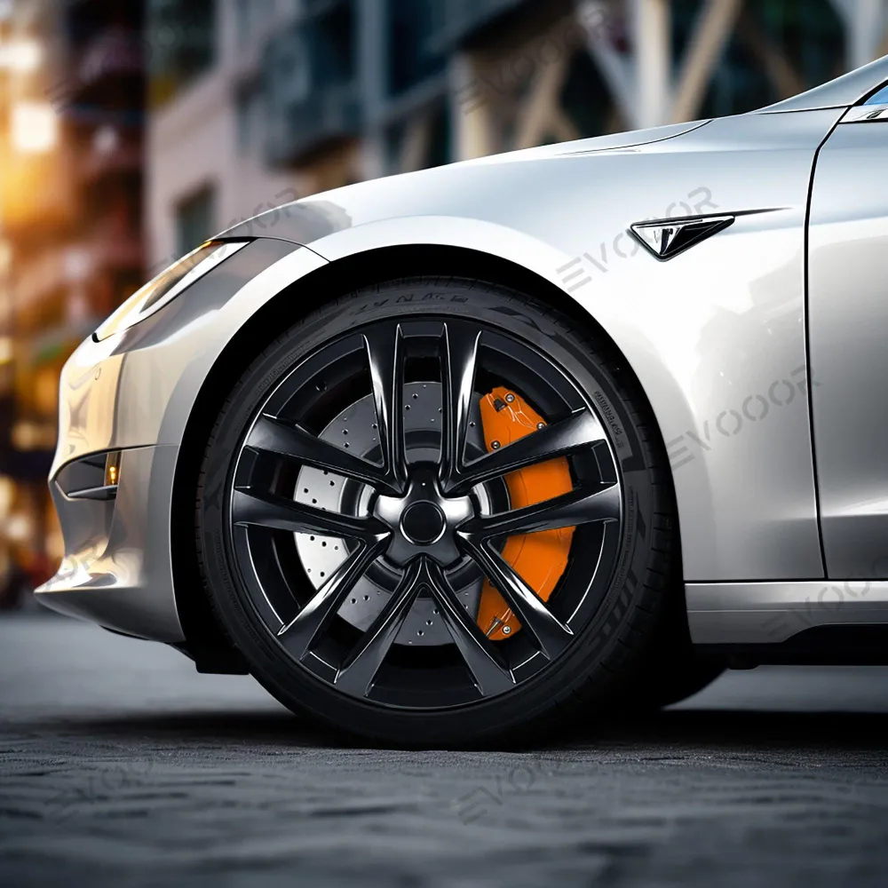 Model S/X Narancssárga féknyereg burkolatok Tesla 2021-2023 (4 db)