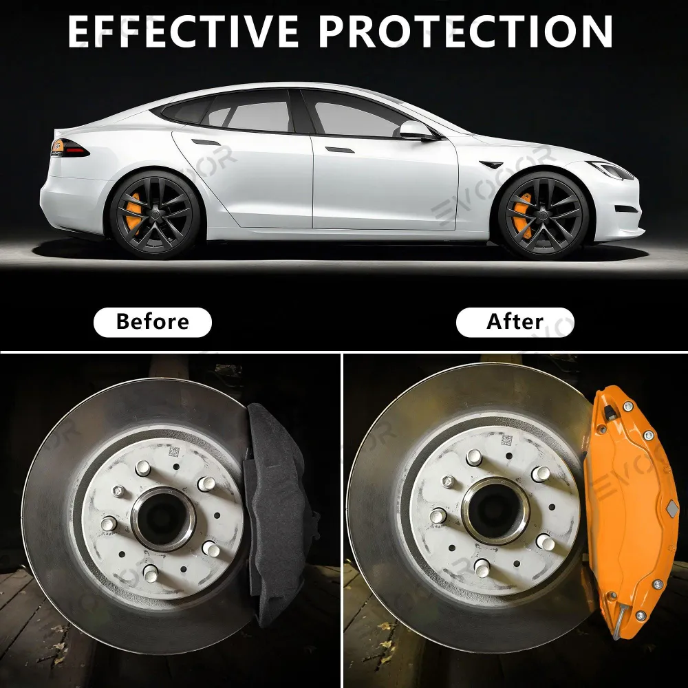 Model S/X Narancssárga féknyereg burkolatok Tesla 2021-2023 (4 db)