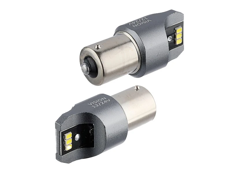 Izzó VISION P21W BA15s 12/24V 6x 3020 SMD LED, nem poláris, CANBUS, fehér. 2 db