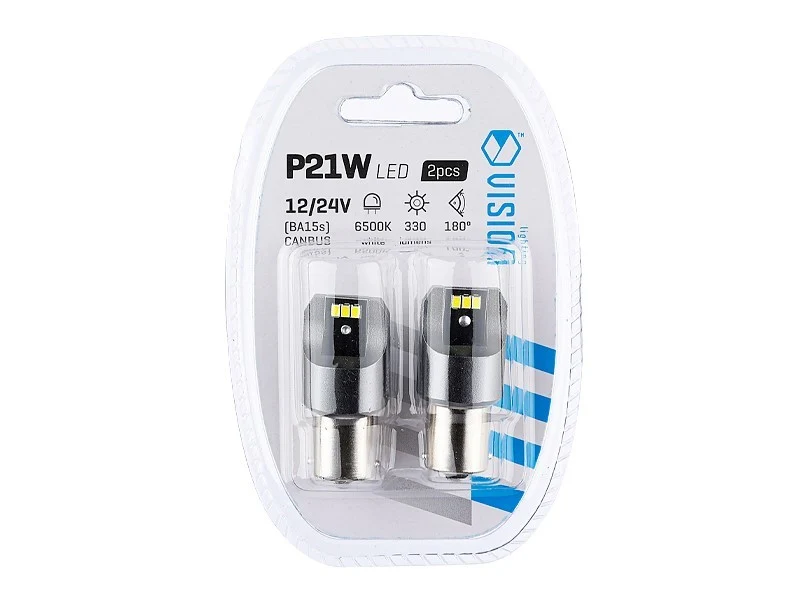 Izzó VISION P21W BA15s 12/24V 6x 3020 SMD LED, nem poláris, CANBUS, fehér. 2 db