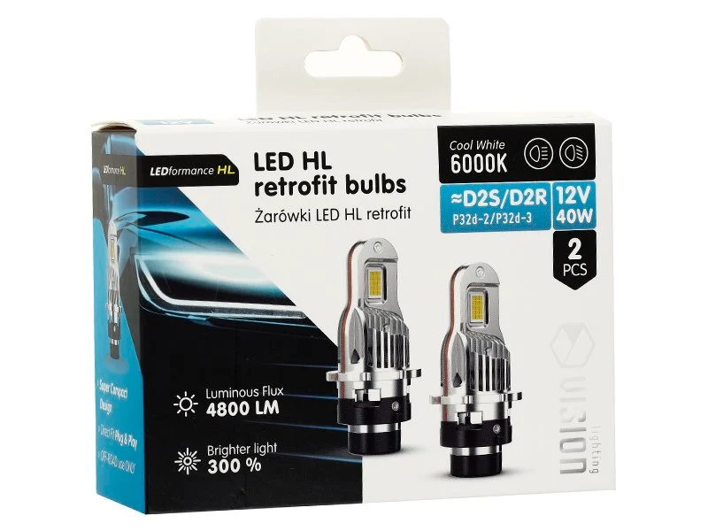 Izzók VISION LED retrofit D2S/D2R HL 40W 4200 lm 6000K, 2 db.