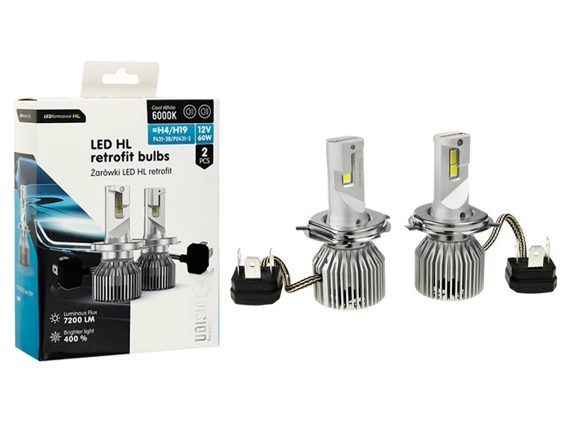 Izzók VISION LED retrofit H4/H19 HL 12V 60W 7200 lm 6000K, 2 db.