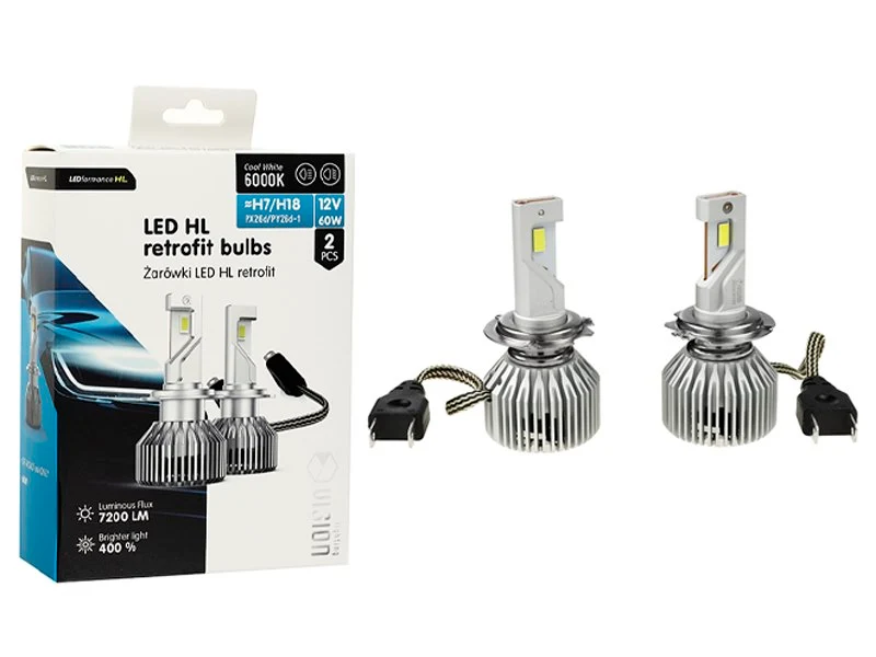 Izzók VISION LED retrofit H7/H18 HL 12V 60W 7200 lm 6000K, 2 db.