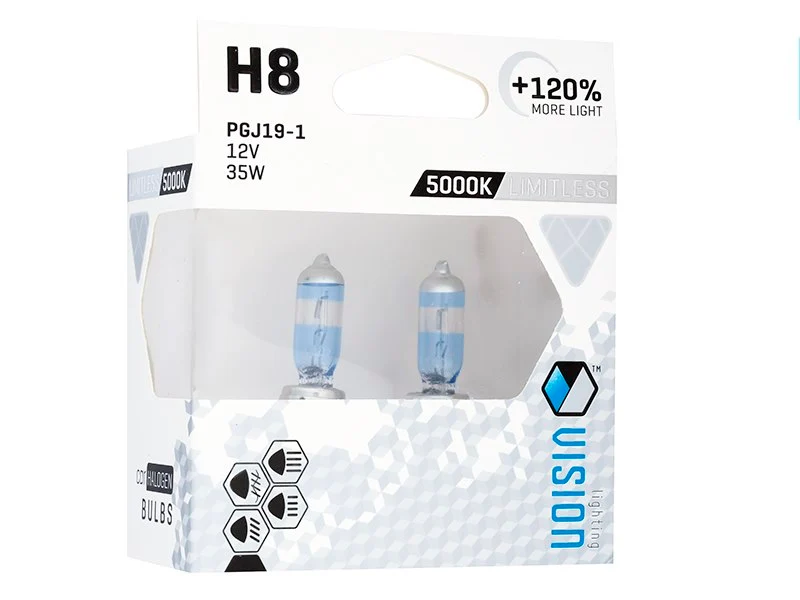 Izzók VISION limitless fehér H8 12V 35W PGJ19-1 U E4 + 120%, 2 db