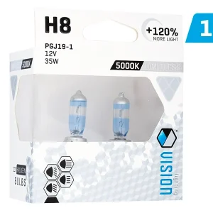 Izzók VISION limitless fehér H8 12V 35W PGJ19-1 U E4 + 120%, 2 db