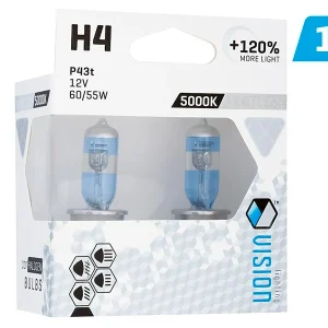 Izzók VISION limitless fehér H4 12V 60 / 55W P43t U E4 + 120%, 2 db