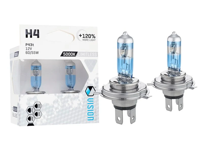 Izzók VISION limitless fehér H4 12V 60 / 55W P43t U E4 + 120%, 2 db