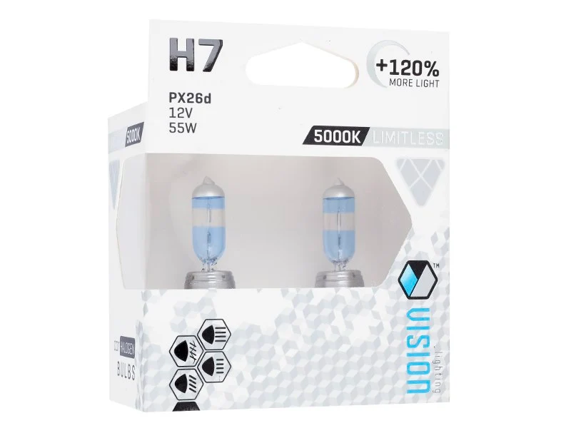 Izzók VISION limitless fehér H7 12V 55W PX26d U E4 + 120%, 2 db