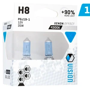 Izzók VISION sarkvidéki fehér H8 12V 35W PGJ19-1 U E4 + 90%, 2 db
