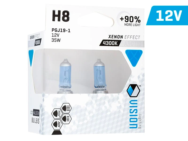 Izzók VISION sarkvidéki fehér H8 12V 35W PGJ19-1 U E4 + 90%, 2 db