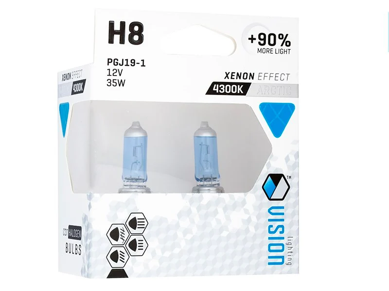 Izzók VISION sarkvidéki fehér H8 12V 35W PGJ19-1 U E4 + 90%, 2 db