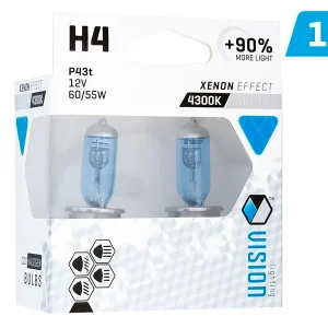 Izzók VISION sarkvidéki fehér H4 12V 60 / 55W P43t U E4 + 90%, 2 db