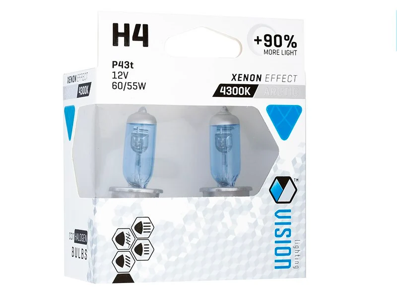 Izzók VISION sarkvidéki fehér H4 12V 60 / 55W P43t U E4 + 90%, 2 db