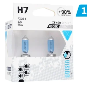 Izzók VISION sarkvidéki fehér H7 12V 55W PX26d U E4 + 90%, 2 db