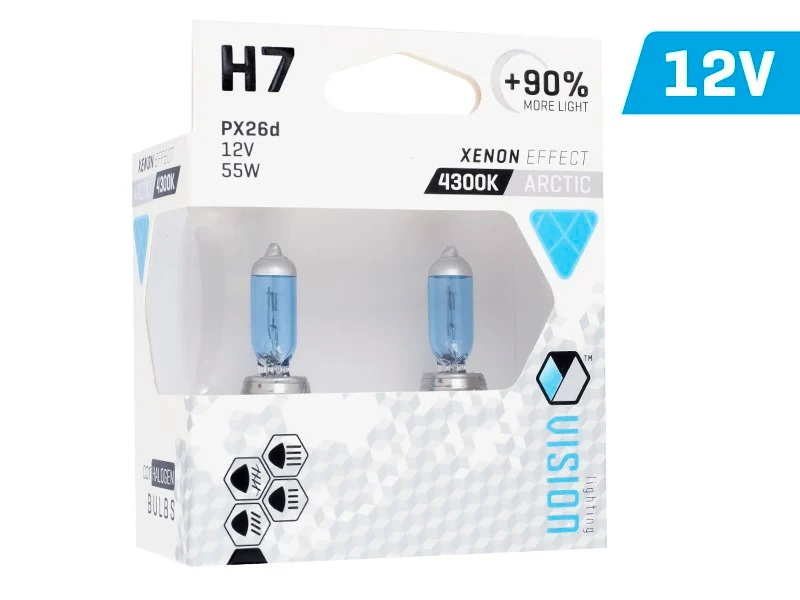 Izzók VISION sarkvidéki fehér H7 12V 55W PX26d U E4 + 90%, 2 db