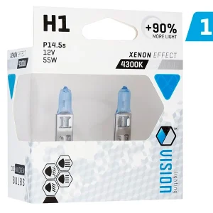 Izzók VISION sarkvidéki fehér H1 12V 55W P14,5s U E4 + 90%, 2 db