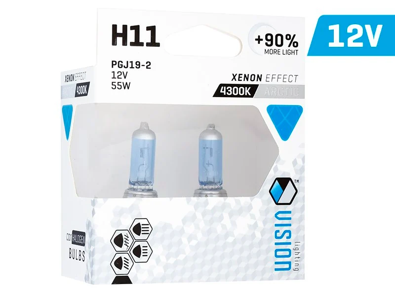 Izzók VISION sarkvidéki fehér H11 12V 55W PGJ19-2 U E4 + 90%, 2 db