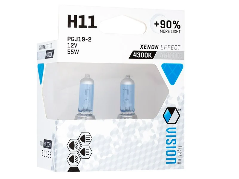 Izzók VISION sarkvidéki fehér H11 12V 55W PGJ19-2 U E4 + 90%, 2 db