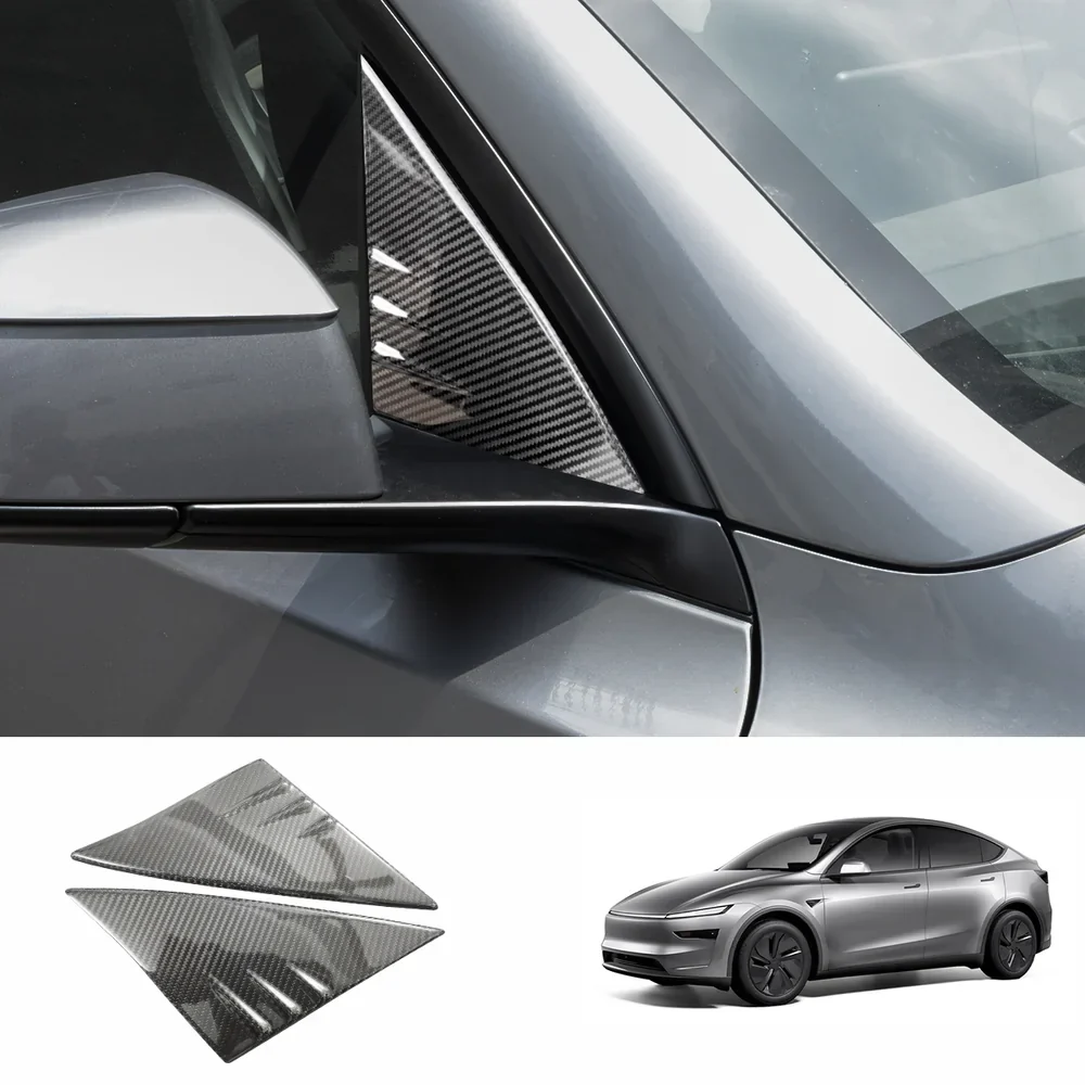 Prémium karbonszálas -oszlopos ablakdíszítés frissítés, amely kompatibilis következőkkel: Tesla Model Y 2025 után