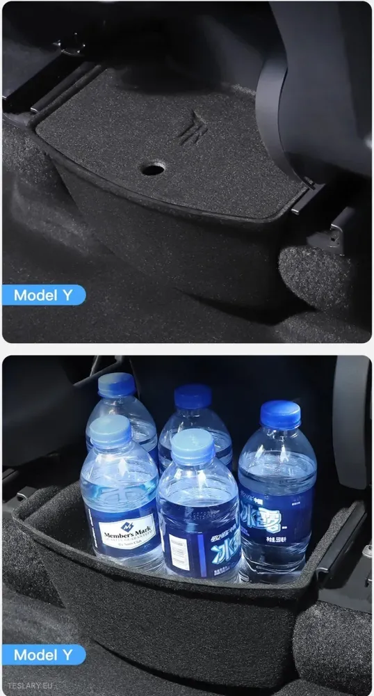 Tesla Y hátsó tároló központ konzol (pelyhesítő stílus)