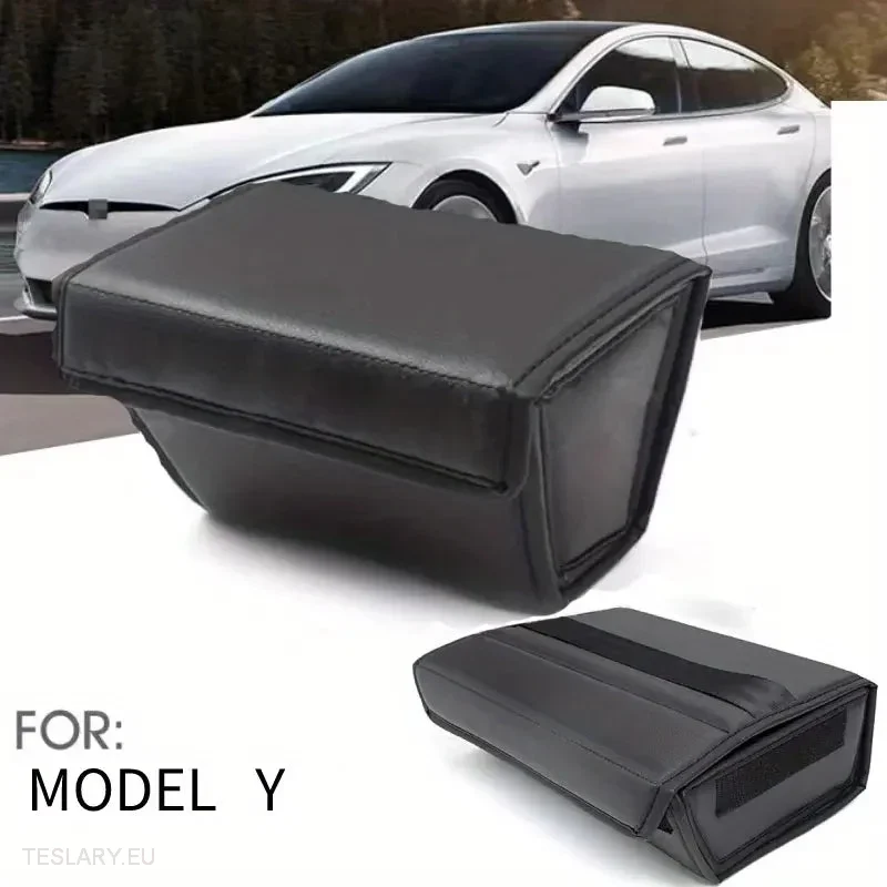 Tesla y hátsó tároló központ konzol szervező PU bőr