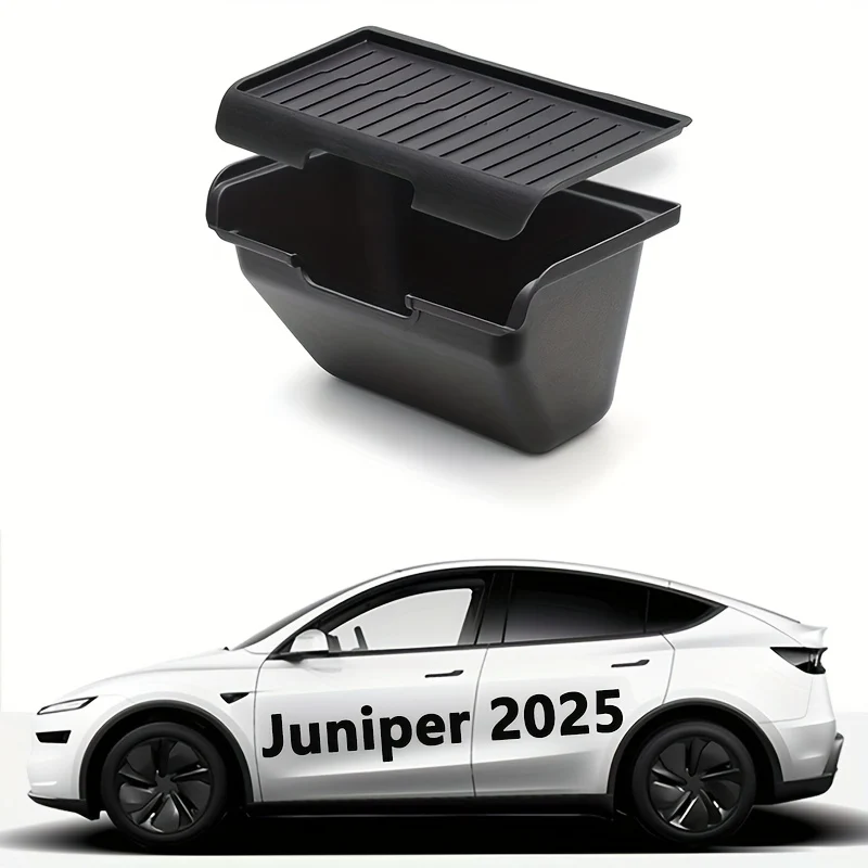 Tesla Model Y Juniper 2025 Hátsó ülés tároló doboz, ABS+TPE AIR szellőző alsó szervező, autó szemétkosár -válogató, automa...