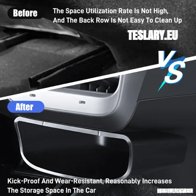 Tesla modell 3/y hátsó airvent tároló tartály megoldása