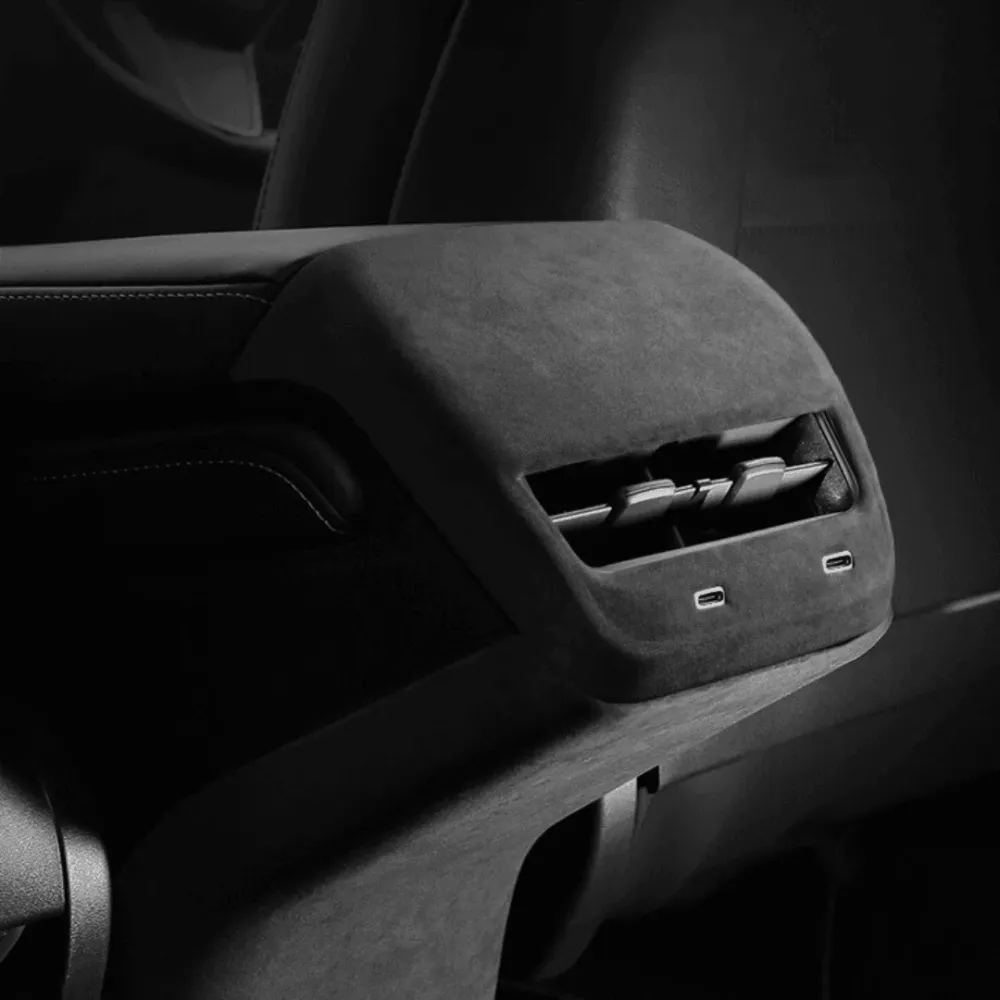 Model 3/Y Alcantara hátsó AC szellőző rúgásgátló burkolat ehhez Tesla(2017-2023)