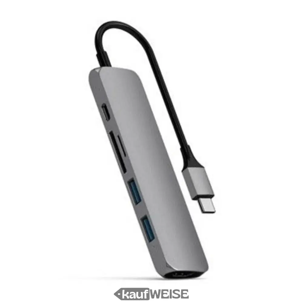 Satechi V2 Slim USB-C többportos adapter | 4K 60Hz HDMI és 60W PD | Space Gray