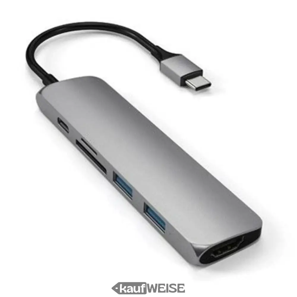 Satechi V2 Slim USB-C többportos adapter | 4K 60Hz HDMI és 60W PD | Space Gray