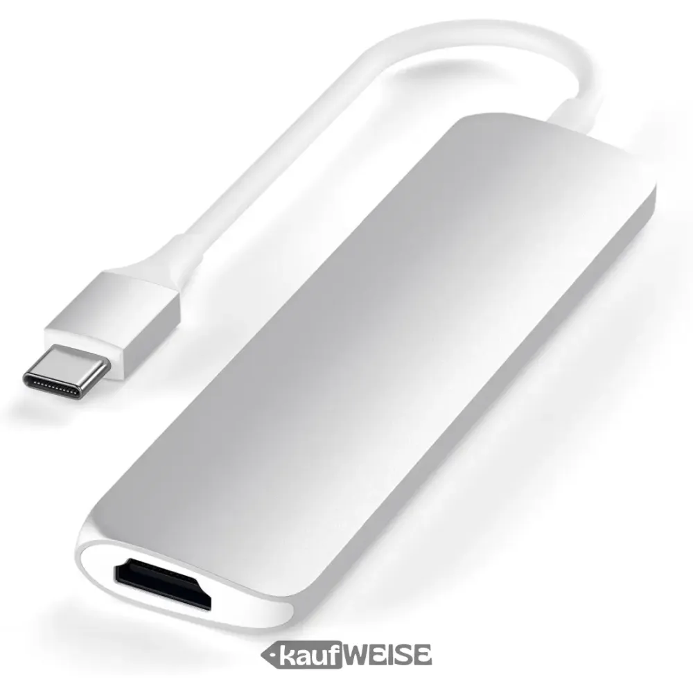 Satechi V2 Slim USB-C többportos adapter | 4K 60Hz HDMI és 60W PD | Ezüst