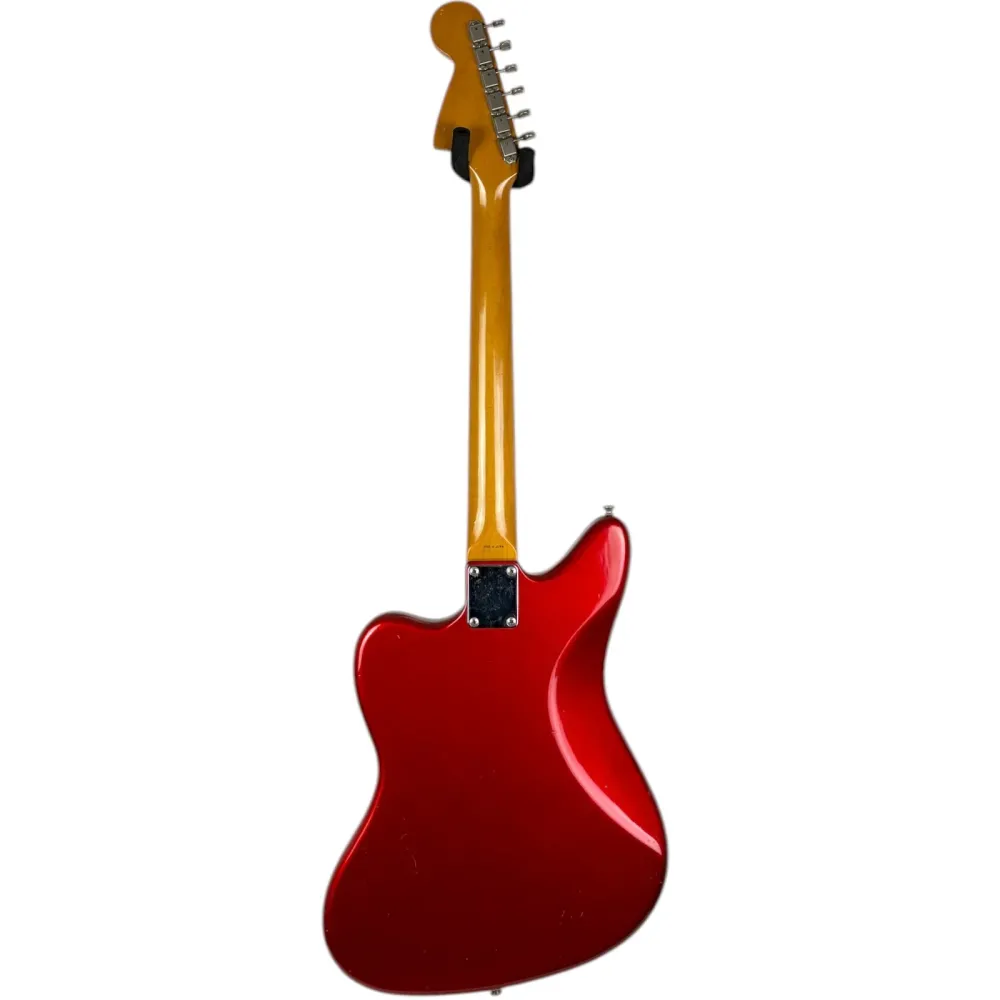 Fender Japan 66 Újkiadás Jaguar 1993-1994 - Candy Apple Red - Egyeztetett Fejlap - Vintage