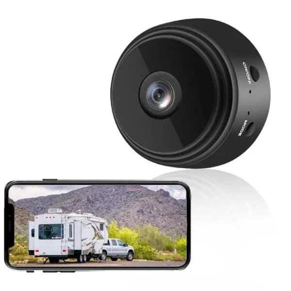 Vezeték nélküli Full HD tolatókamera lakóautóhoz, teherautóhoz és utánfutóhoz éjjellátóval és 360 fokban forgatható tartóval