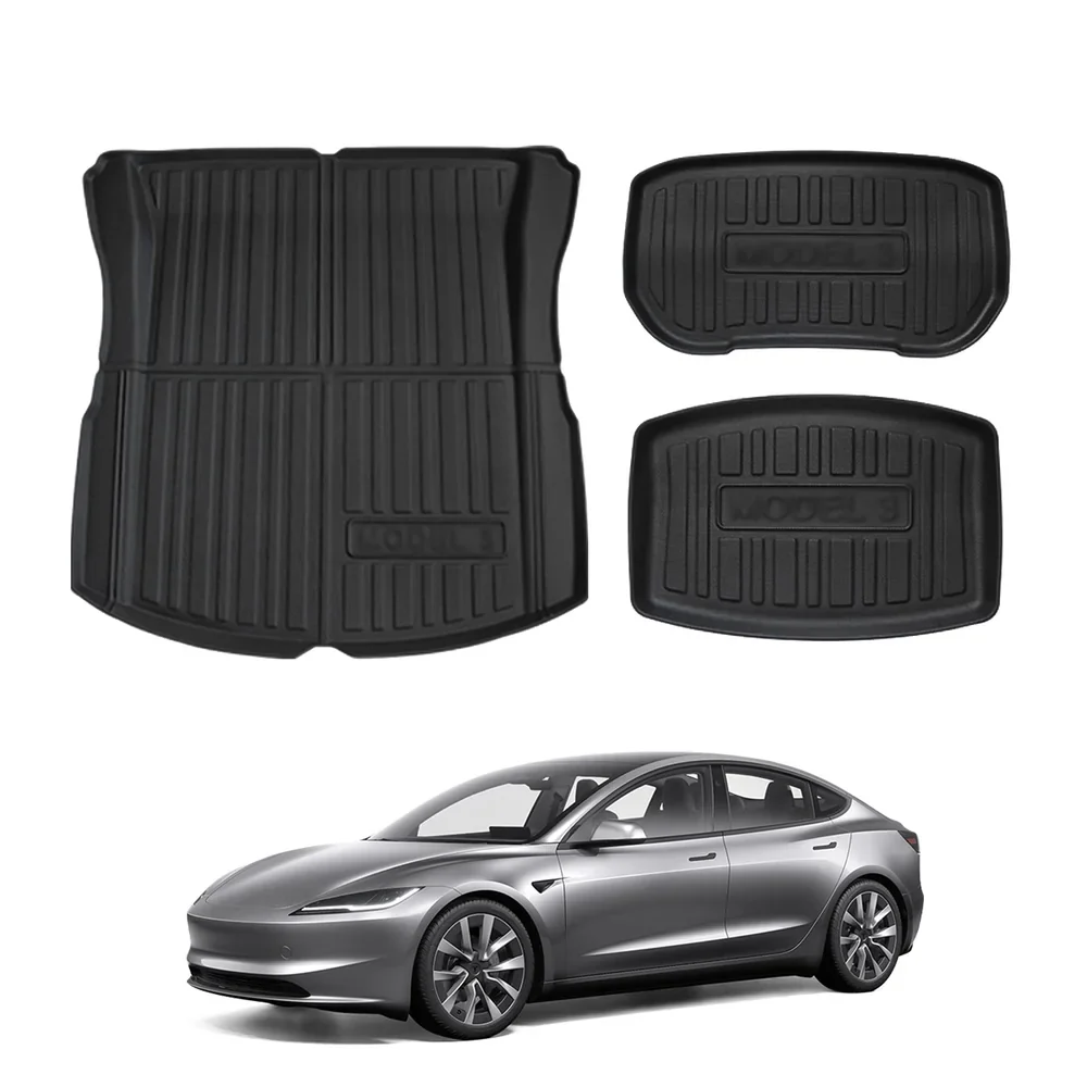 2024+ Model 3 Highland Minden időjárási viszonynak ellenálló szőnyegek, teljes csomagtartó szőnyeg, csomagtartó szőnyeg, c...